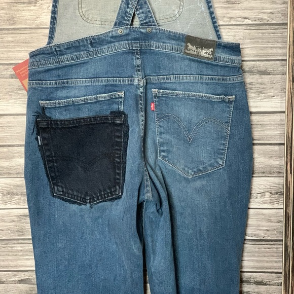 Women’s UpCycled Recycled Repurposed Vintage Velvet Denim Overalls Levi’s Gypsy - Picture 3 of 5